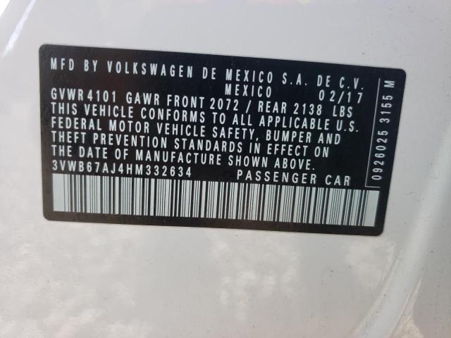 Photo 10 from auction – 2017 VOLKSWAGEN JETTA SE with VIN 3VWB67AJ4HM332634