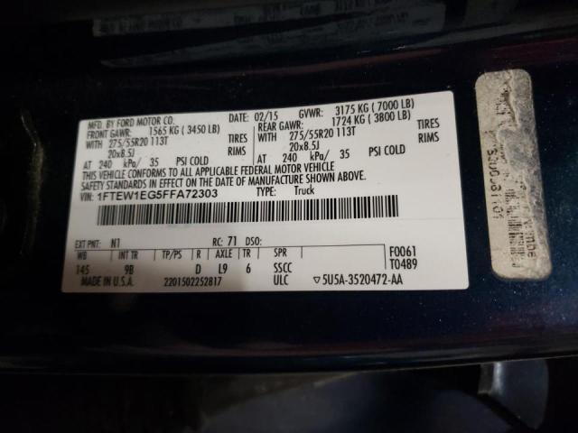 Photo 10 from auction – 2015 FORD F150 SUPER with VIN 1FTEW1EG5FFA72303