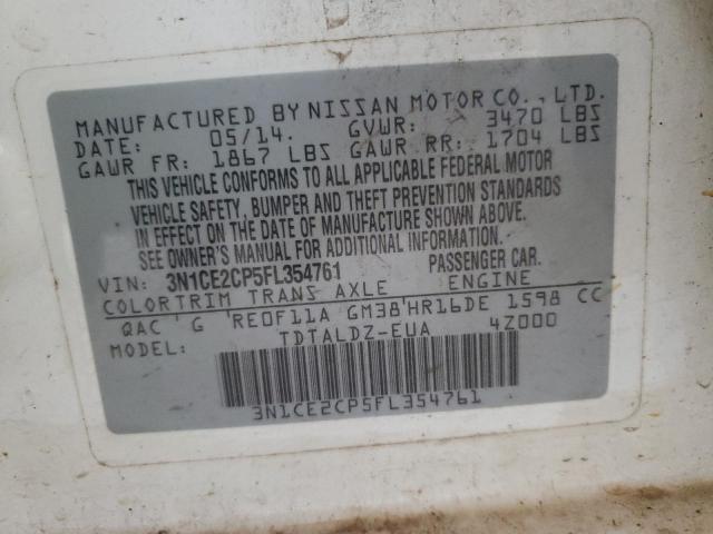 Photo 10 from auction – 2015 NISSAN VERSA NOTE with VIN 3N1CE2CP5FL354761