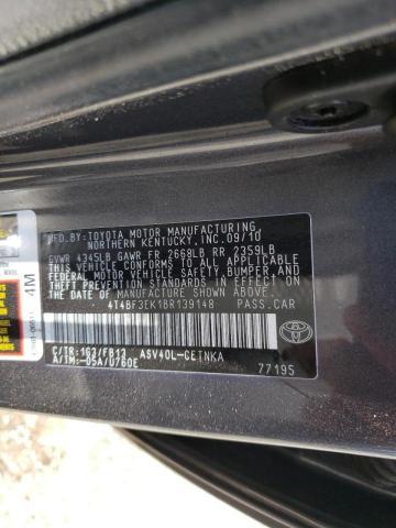 Photo 10 from auction – 2011 TOYOTA CAMRY BASE with VIN 4T4BF3EK1BR139148