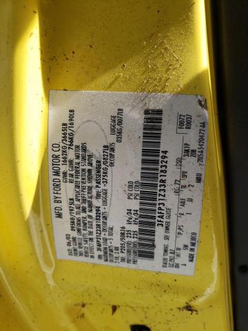 Photo 10 from auction – 2003 FORD FOCUS ZX3 with VIN 3FAFP31Z33R183294