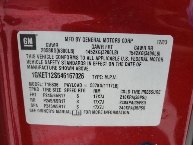 Photo 10 from auction – 2004 GMC ENVOY XUV with VIN 1GKET12S546167026