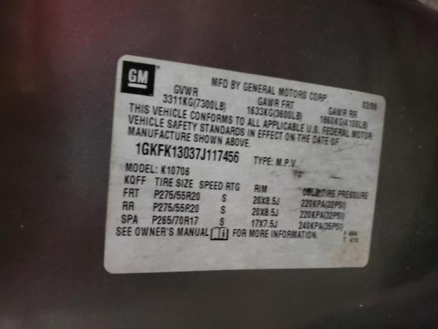 Photo 10 from auction – 2007 GMC YUKON with VIN 1GKFK13037J117456