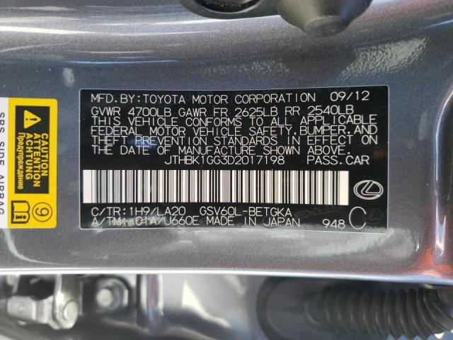 Photo 10 from auction – 2013 LEXUS ES 350 with VIN JTHBK1GG3D2017198