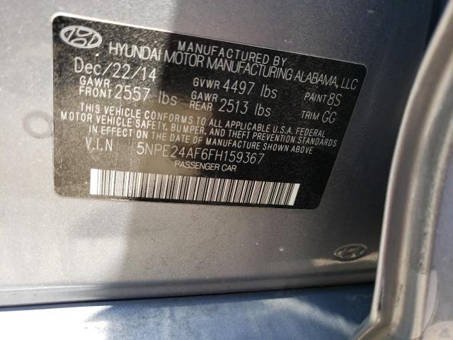 Photo 10 from auction – 2015 HYUNDAI SONATA SE with VIN 5NPE24AF6FH159367