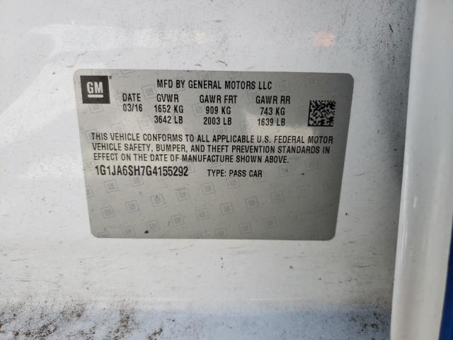Photo 10 from auction – 2016 CHEVROLET SONIC LS with VIN 1G1JA6SH7G4155292