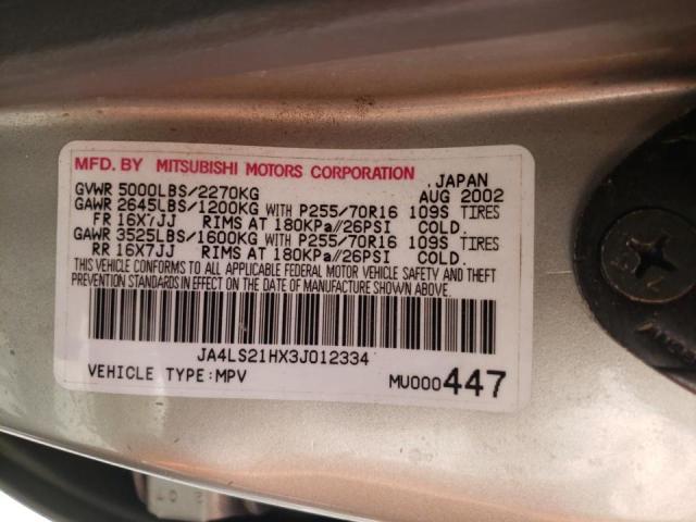 Photo 10 from auction – 2003 MITSUBISHI MONTERO SP with VIN JA4LS21HX3J012334