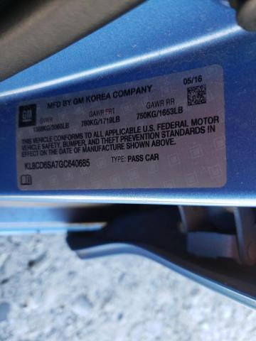 Photo 10 from auction – 2016 CHEVROLET SPARK 1LT with VIN KL8CD6SA7GC640685