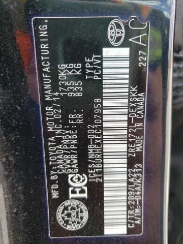 Photo 10 from auction – 2014 TOYOTA COROLLA L with VIN 2T1BURHEXEC107958