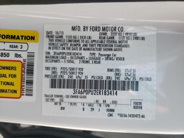 Photo 10 from auction – 2014 FORD FUSION SE with VIN 3FA6P0PU2ER183414