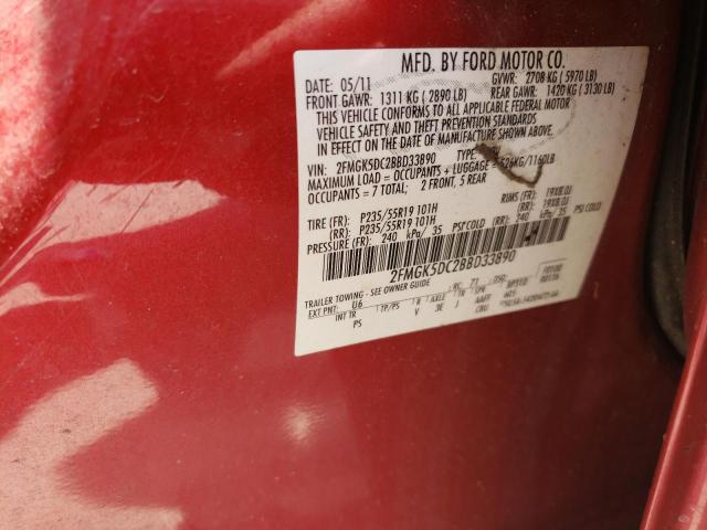 Photo 10 from auction – 2011 FORD FLEX LIMIT with VIN 2FMGK5DC2BBD33890
