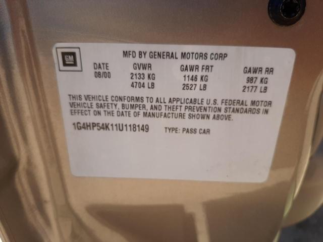 Photo 10 from auction – 2001 BUICK LESABRE CU with VIN 1G4HP54K11U118149