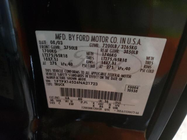 Photo 10 from auction – 2004 FORD F150 with VIN 1FTPX14524NA21723