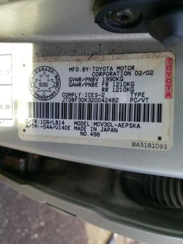 Photo 10 from auction – 2002 TOYOTA CAMRY LE with VIN JTDBF30K320042482