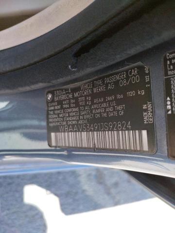 Photo 10 from auction – 2001 BMW 330 I with VIN WBAAV53491JS92824