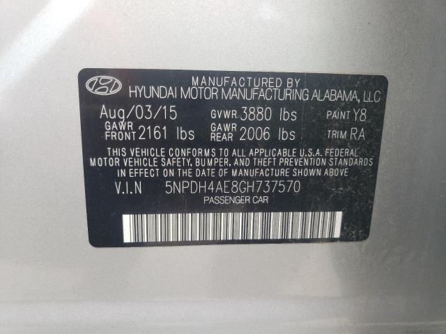 Photo 10 from auction – 2016 HYUNDAI ELANTRA SE with VIN 5NPDH4AE8GH737570