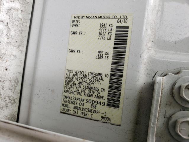 Photo 10 from auction – 2010 NISSAN ALTIMA BAS with VIN 1N4AL2AP4AN500949