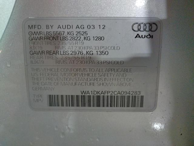 Photo 10 from auction – 2012 AUDI 200 with VIN WA1DKAFP2CA094283
