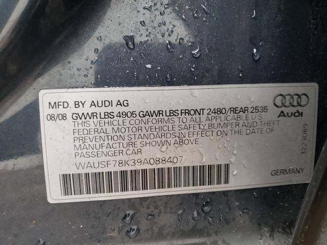 Photo 10 from auction – 2009 AUDI A4 PREMIUM with VIN WAUSF78K39A088407