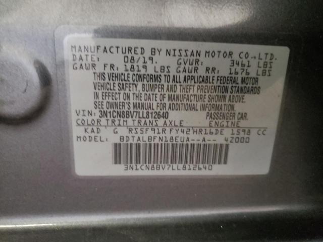 Photo 10 from auction – 2020 NISSAN VERSA S with VIN 3N1CN8BV7LL812640