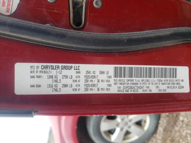 Foto 10 de la subasta – 2012 DODGE JOURNEY SX con VIN 3C4PDDBG4CT249347