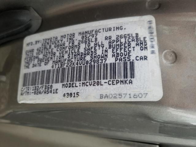 Photo 10 from auction – 1997 TOYOTA CAMRY CE with VIN 4T1BF22K4VU029837