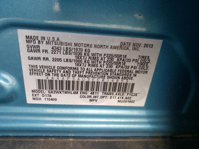Photo 10 from auction – 2014 MITSUBISHI OUTLANDER with VIN 4A4AP3AU3EE014853