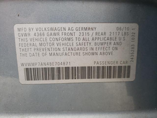 Photo 10 from auction – 2011 VOLKSWAGEN CC with VIN WVWMP7AN4BE704871