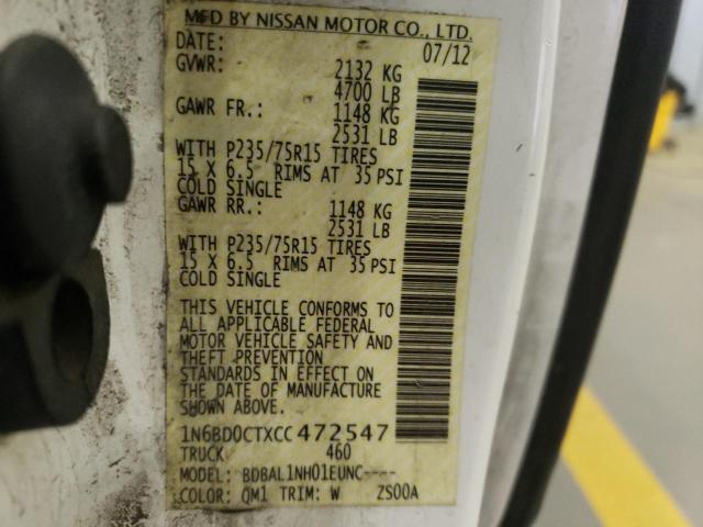 Photo 10 from auction – 2012 NISSAN FRONTIER S with VIN 1N6BD0CTXCC472547