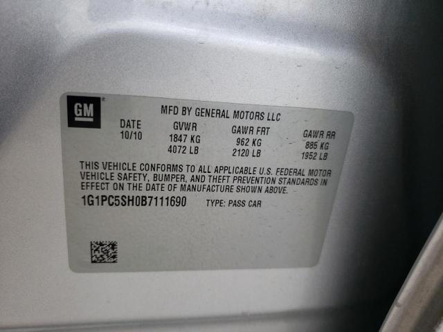 Photo 10 from auction – 2011 CHEVROLET CRUZE LS with VIN 1G1PC5SH0B7111690