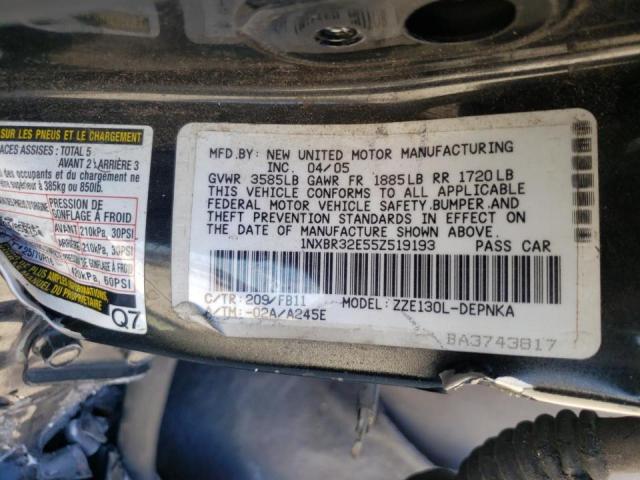 Photo 10 from auction – 2005 TOYOTA COROLLA CE with VIN 1NXBR32E55Z519193