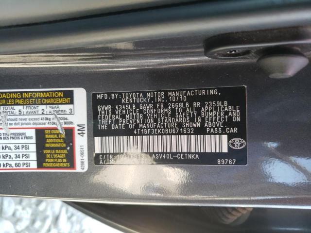 صورة رقم 10 من المزاد - 2011 TOYOTA CAMRY BASE مع VIN 4T1BF3EK0BU671632