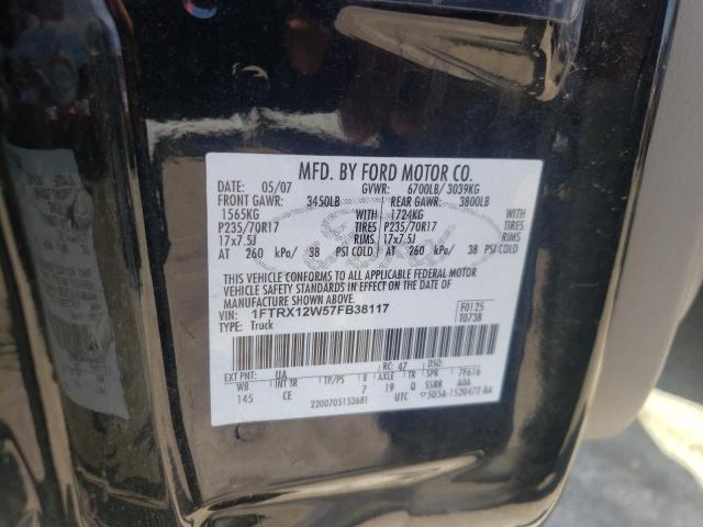 Photo 10 from auction – 2007 FORD F150 with VIN 1FTRX12W57FB38117