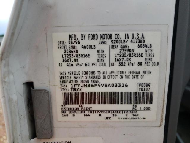 Photo 10 from auction – 1997 FORD F350 with VIN 1FTJW36F4VEA03316