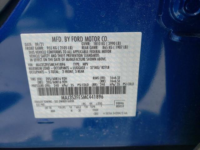 Photo 10 from auction – 2021 FORD ECOSPORT S with VIN MAJ3S2FE5MC441896