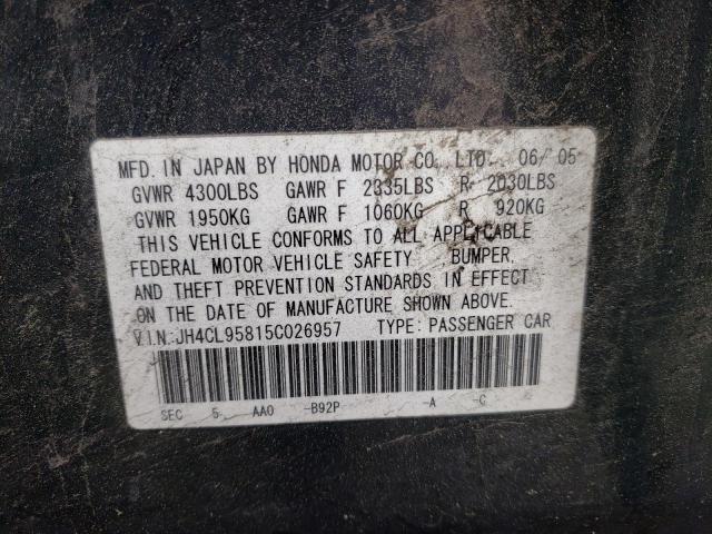 Photo 10 from auction – 2005 ACURA TSX with VIN JH4CL95815C026957