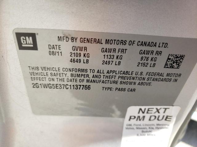 Photo 10 from auction – 2012 CHEVROLET IMPALA LT with VIN 2G1WG5E37C1137766