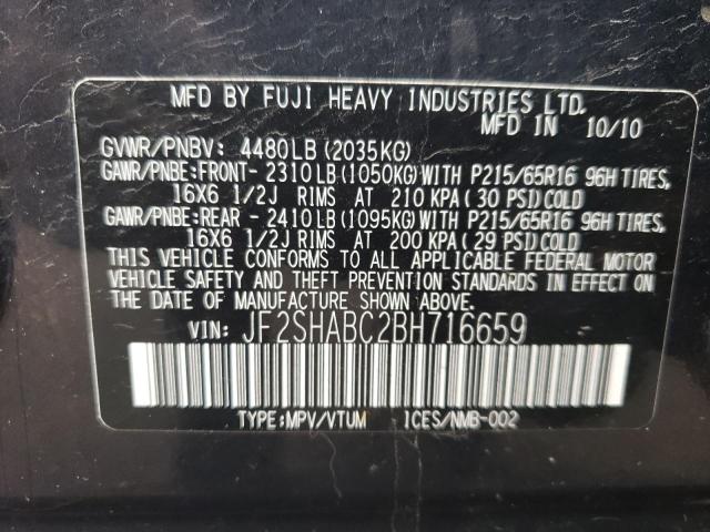 Photo 10 from auction – 2011 SUBARU FORESTER 2 with VIN JF2SHABC2BH716659