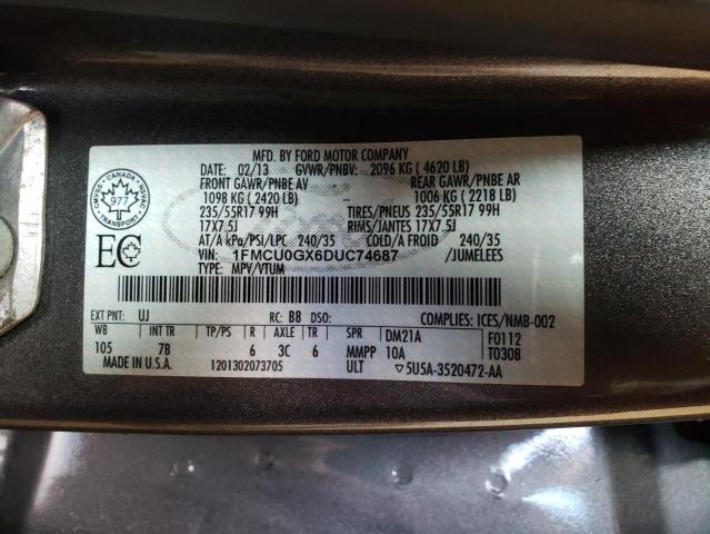 Photo 10 from auction – 2013 FORD ESCAPE SE with VIN 1FMCU0GX6DUC74687