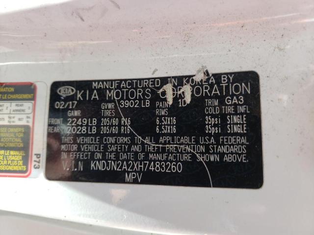 Photo 10 from auction – 2017 KIA SOUL with VIN KNDJN2A2XH7483260