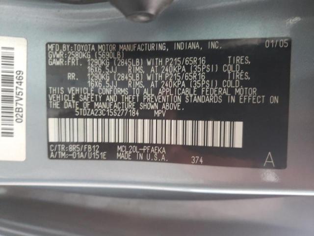 Photo 10 from auction – 2005 TOYOTA SIENNA CE with VIN 5TDZA23C15S277184