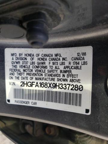 Photo 10 from auction – 2009 HONDA CIVIC EX with VIN 2HGFA168X9H337280