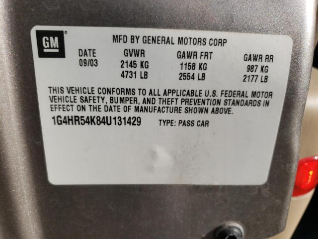 Photo 10 from auction – 2004 BUICK LESABRE LI with VIN 1G4HR54K84U131429