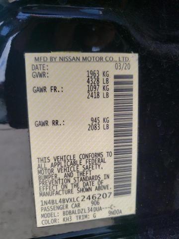 Photo 10 from auction – 2020 NISSAN ALTIMA S with VIN 1N4BL4BVXLC246207