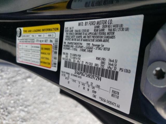 Photo 10 from auction – 2017 FORD FUSION S with VIN 3FA6P0G75HR397294