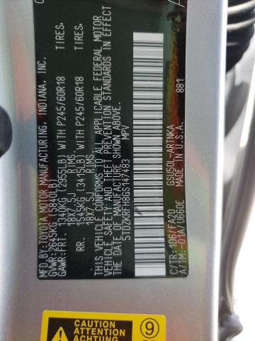 Photo 10 from auction – 2016 TOYOTA HIGHLANDER with VIN 5TDZKRFH8GS147483