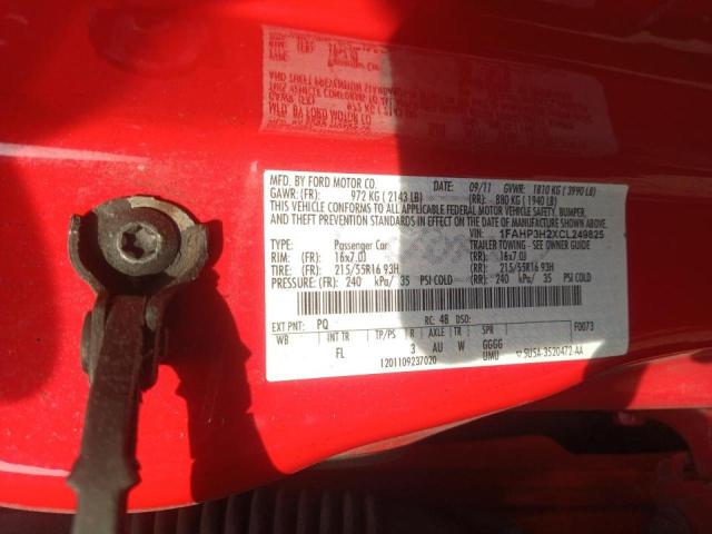 Photo 10 from auction – 2012 FORD FOCUS SEL with VIN 1FAHP3H2XCL249825