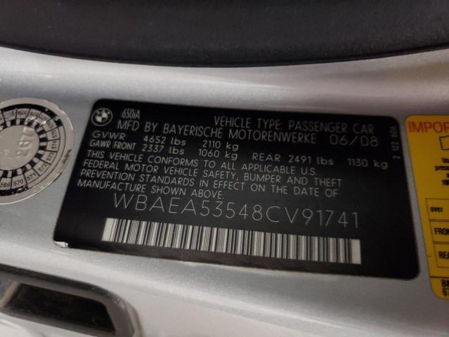 Photo 10 from auction – 2008 BMW 650 I with VIN WBAEA53548CV91741