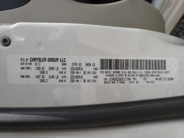 Photo 10 from auction – 2012 DODGE GRAND CARA with VIN 2C4RDGCG9CR111704