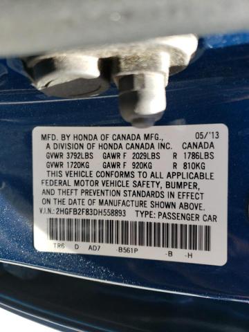 Photo 10 from auction – 2013 HONDA CIVIC EX with VIN 2HGFB2F83DH558893